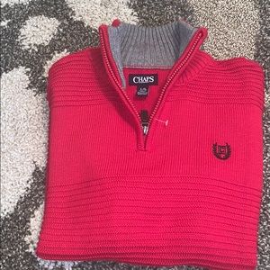 Chaps zipper pull red sweater